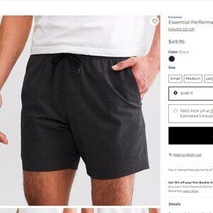 NWT Mens Mavern Co-op Essential Performance Shorts